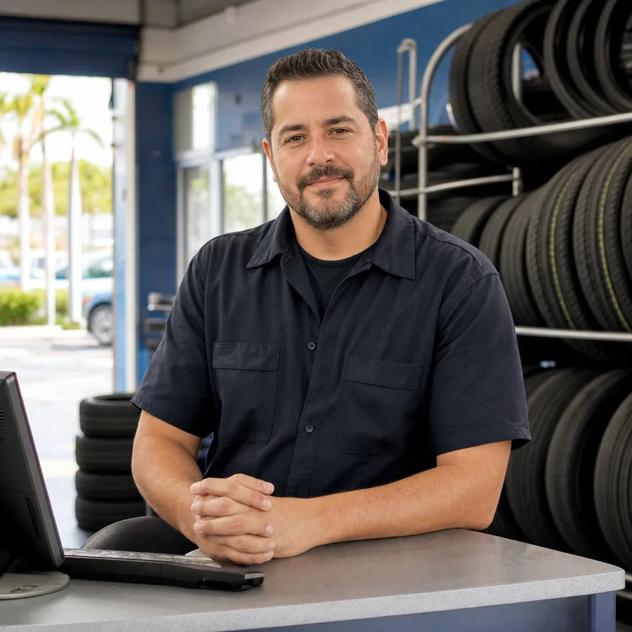 Auto repair shop owner portrait